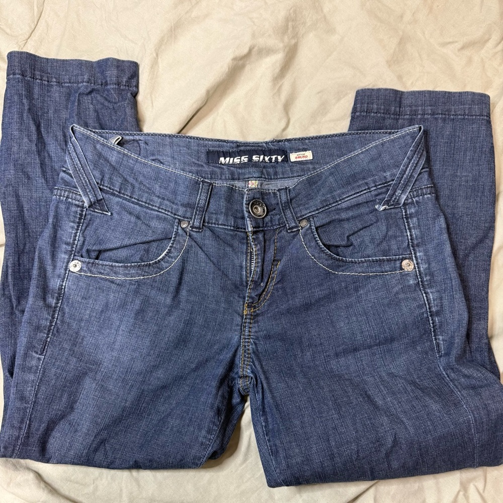 Miss Sixty Blue Jeans with Floral Embroidery - Picture 3 of 4